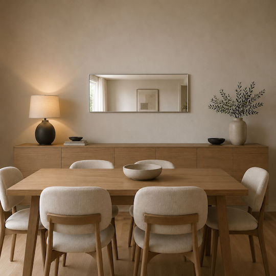 MRShome Wandspiegel mit Silbernem Rahmen 100x40cm