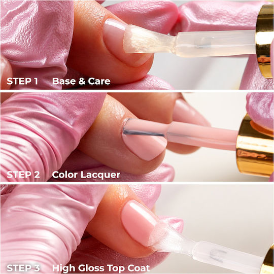 Molly Lac Base Coat for Simple Nail Polishes 10ml Base & Care 2-in-1 Vinyl Effect System