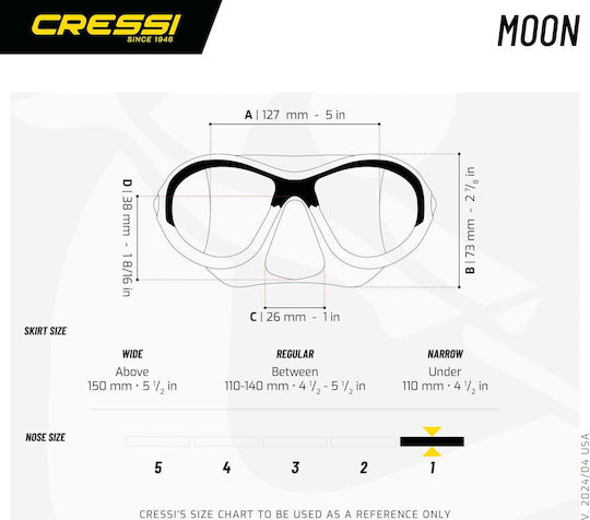 CressiSub Moon Μάσκα Θαλάσσης Σιλικόνης Παιδική Clear / Lime