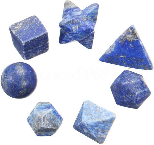 Sacred Geometry Set Semi-Precious Stones Lapis Lazuli 7 Pieces