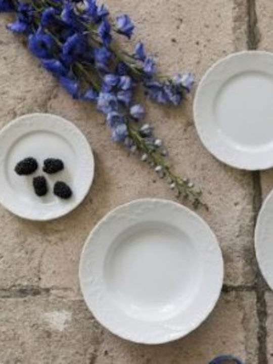 Cmielow Rococo White Porcelain Dinnerware Set 50pcs