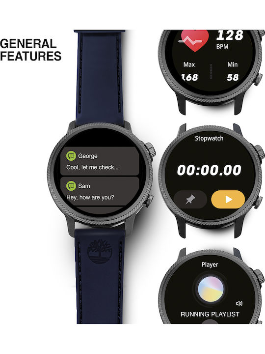 Timberland Digital Herrenuhr 48mm Batterie mit Lederriemen