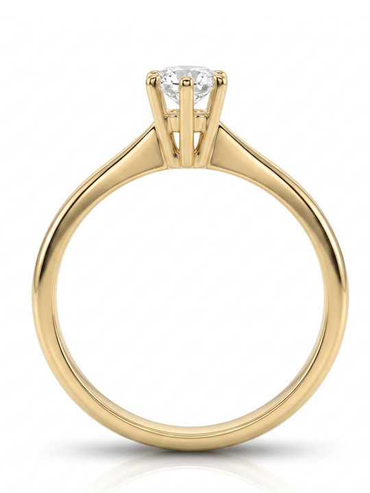 Kiriakos Gofas Single Stone Ring In 18K Gold With Diamond Kiriakos Gofas Single Stone Ring In 18K Gold With Diamond