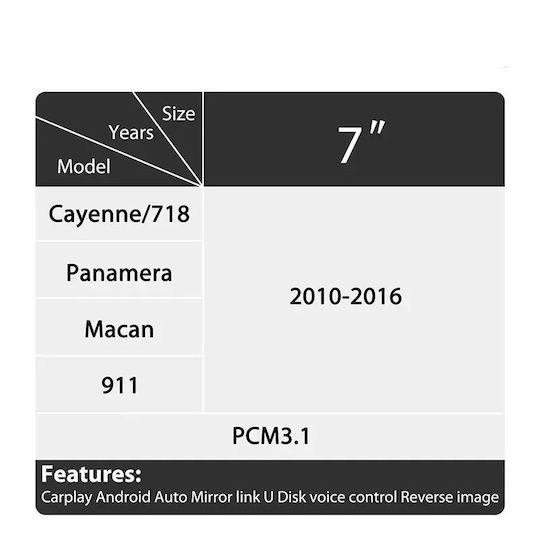 Digital IQ Ηχοσύστημα Αυτοκινήτου για Porsche Panamera / Macan 2010-2016 (Bluetooth/USB/AUX/WiFi/GPS/Apple-Carplay/Android-Auto)