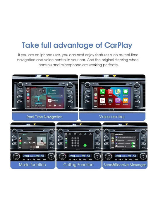Digital IQ Car Audio System for Toyota Corolla / C-HR / Yaris / Verso / Auris / Avensis / Hilux / 4-Runner / Prius / RAV 4 / Highlander / Avalon / Sequoia / Tundra / Sienna / Tacoma / Land Cruiser / Camry / Alphard / Fortuner 2014-2019 (Bluetooth/USB/AUX/WiFi/GPS/Apple CarPlay/Android Auto) with 6" Touch Screen DIGITAL IQ TY 280_CPA