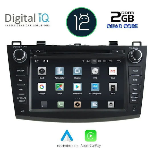 Digital IQ Car Audio System for Mazda 3 2009-2014 Bluetooth USB WiFi GPS Apple CarPlay Android Auto with 8" Touch Screen