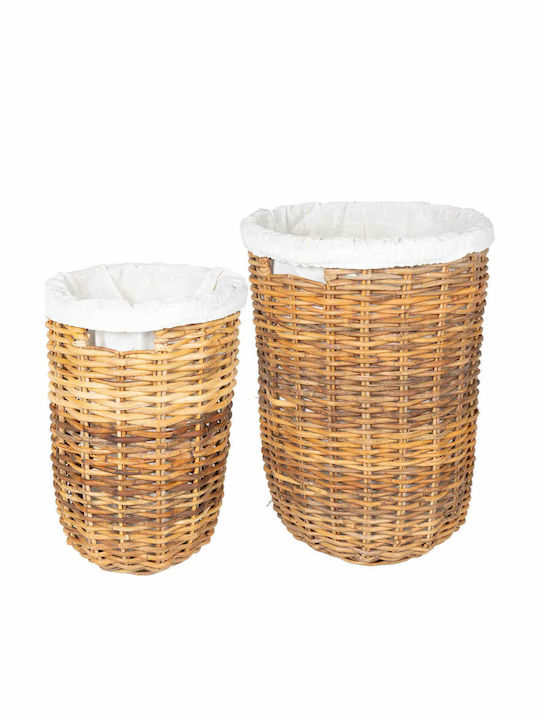 vidaXL Wicker Laundry Basket with Lid Brown