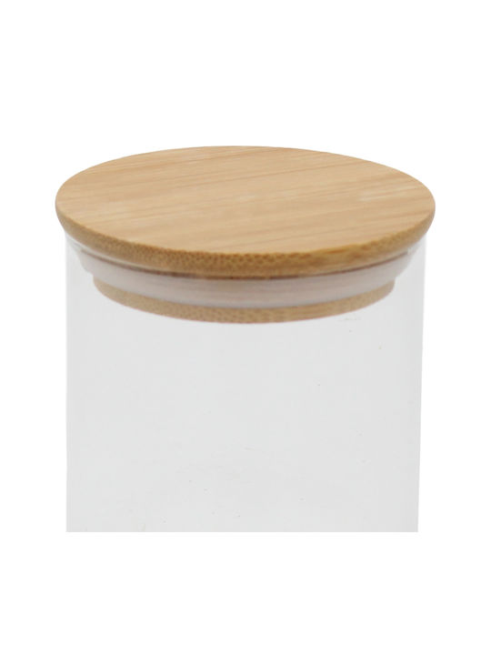 Glass Storage Jar 200 Ml Φ6,5x8,5 Cm Wooden Lid Keskor 62576