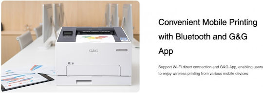 G&G GP2000CDW Color Laser Printer with WiFi and Mobile Print