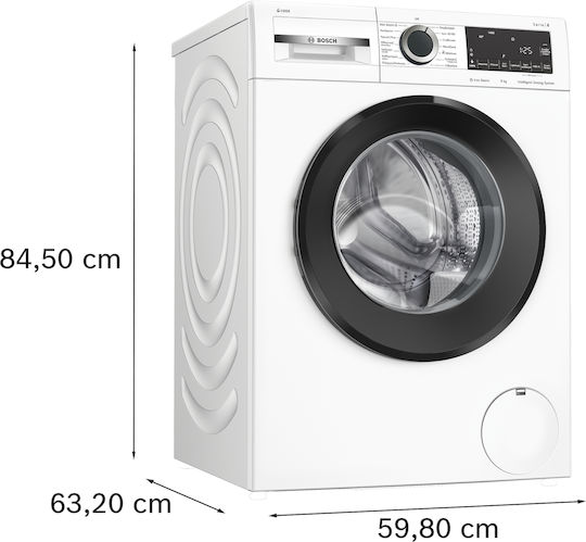 Bosch Πλυντήριο Ρούχων 9kg με Τεχνολογία Ατμού 1400 Στροφών Iron Assist WGG244FCGR