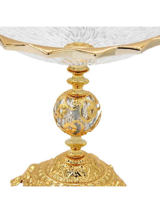 Keskor Glass Gold Cake Stand 24x24x22cm