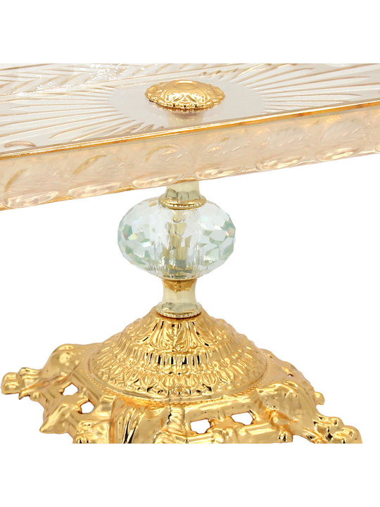 Keskor Glass Gold Cake Stand 33x18x17cm