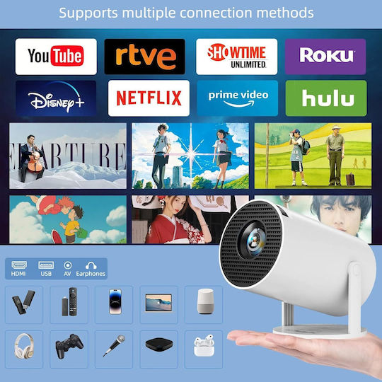 AK-300 Max Mini Proiector 3D LCD HD Lampă LED cu Wi-Fi și Difuzoare Încorporate CDB-42