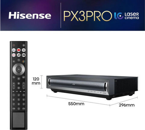 Hisense Projector DLP 4K Ultra HD Laser με Wi-Fi και Ενσωματωμένα Ηχεία PX3-PRO