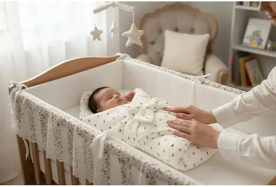 New Baby Pătură Pepinieră Swaddling 100% Bumbac Bej 75x75cm