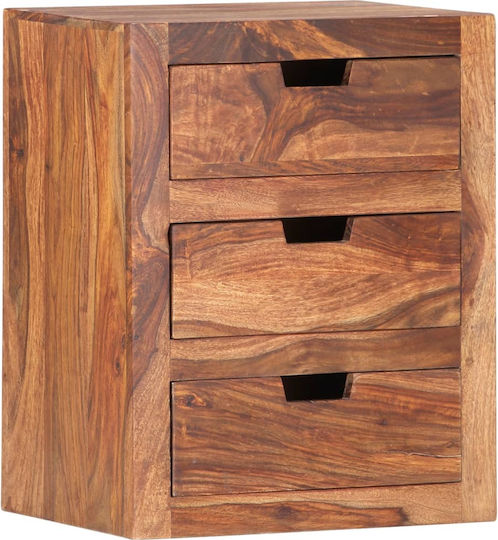 Нощно Шкафче Дървено Бежово 40x30x50см