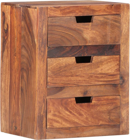 Нощно Шкафче Дървено Бежово 40x30x50см