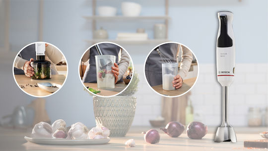 Bosch Serie 4 Handmixer mit Inox-Stab 800W Weiß
