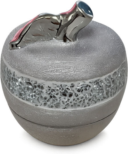 Fontaniera Keramik Hesperides Silber Apfel mit Deckel 14x15cm