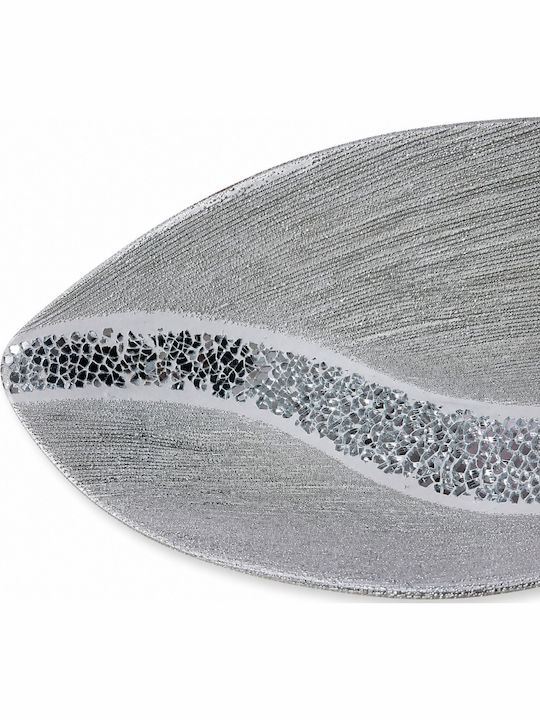 Galifas Dekorative Platte Keramik Silber 35x17x8cm