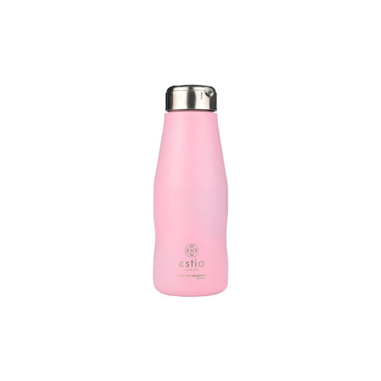 Estia Reise Thermosflasche Save the Aegean Recycelbare Flasche Thermos Rostfreier Stahl BPA-frei 350ml Blossom Rosa