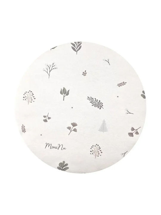 MimiNu Set Lenjerii De Patut Bebe Pentru Patut Din Bumbac Cu Cauciuc Bej 83x50cm