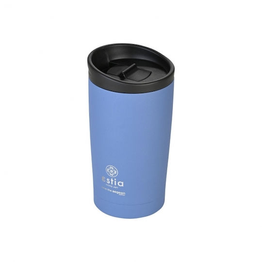 Estia Travel Mug Save The Aegean Recyclable Thermos Stainless Steel BPA Free 350ml Denim Blue