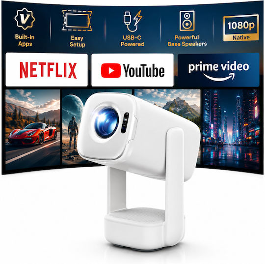 Projector LCD Full HD Λάμπας LED με Wi-Fi και Ενσωματωμένα Ηχεία ED744