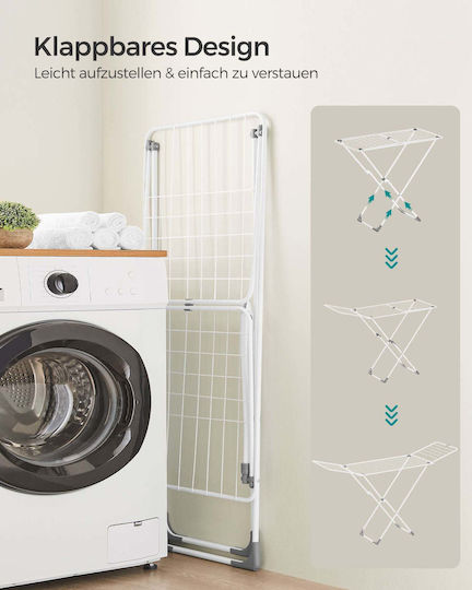 Songmics Folding Floor Plastic Clothes Drying Rack 50x182cm