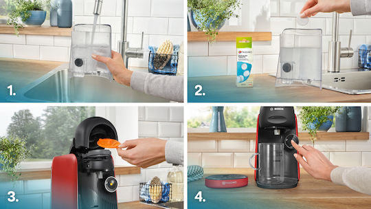 Bosch Pod Coffee Machine Tassimo Pressure 15bar Red