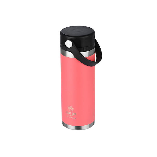 Estia Travel Chug Save the Aegean Recyclable Thermos Bottle Stainless Steel BPA Free 500ml Fusion Coral