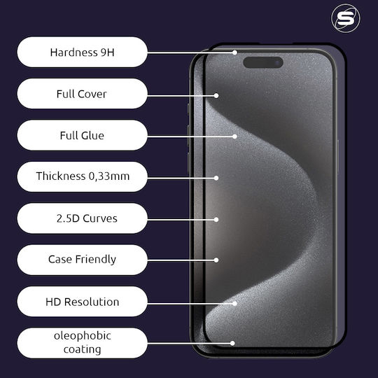 Hardy Glass Sonique Premium Series Hd Full Cover 9h Realme 16 Pro 5g Черен