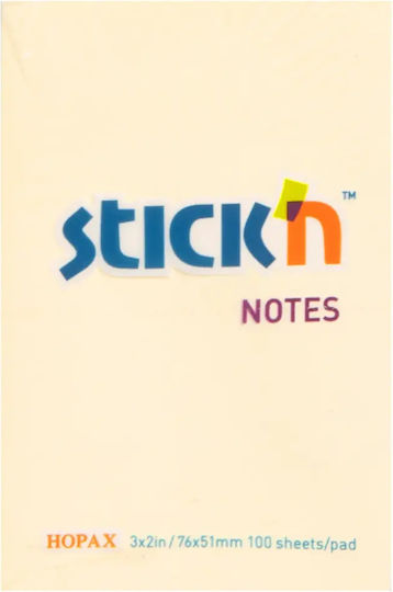 Post-it Stick'n Notes Simple 1 Piece 76x51mm 100 Sheets