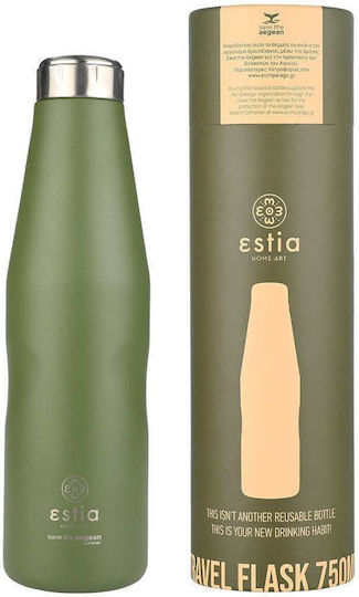 Estia Travel Flask Save the Aegean Bottle Thermos Stainless Steel BPA Free 750ml Forest Spirit
