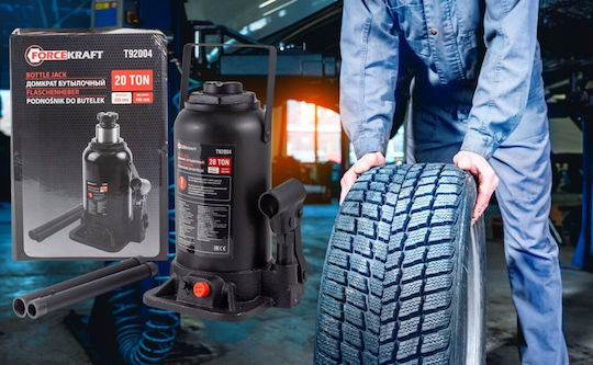 Forcekraft Hydraulic Bottle Jack with Lifting Height up to 44.5cm and Load Capacity up to 20 Tons