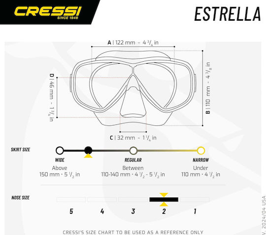 CressiSub Estrella Μάσκα Θαλάσσης Σιλικόνης Διάφανο
