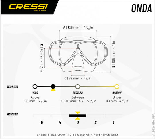 CressiSub Onda Tauchmasken Silikon Schwarz