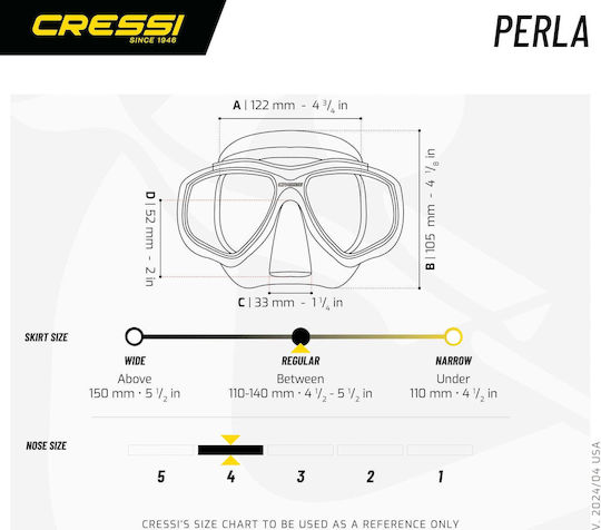 CressiSub Perla Μάσκα Θαλάσσης Σιλικόνης Clear/Blue