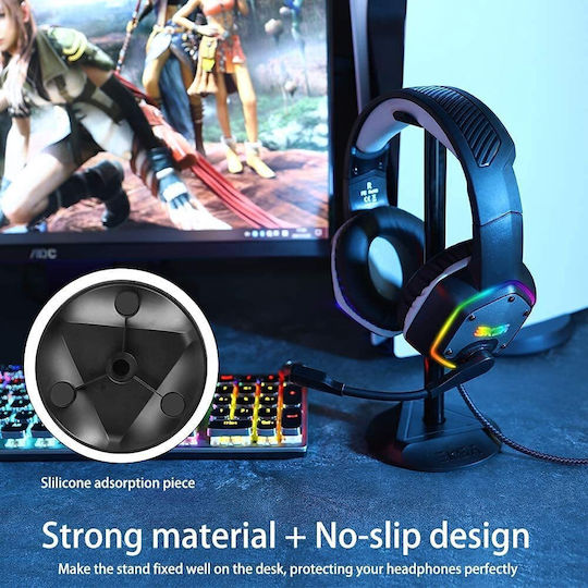 Suport pentru căști Gaming Anti-alunecare Bază din Metal și Silicon 24.5x10.8x6.1 Cm