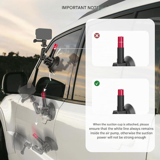Neewer Ca136 Suport Auto Cu Trei Ventuze Sistem De Montare Pentru Cameră De Acțiune Compatibil GoPro Insta360 DJI Șină Nato Brațe Extensibile Din Fibră De Carbon Până La 60 Cm Sarcină Maximă 1 Kg Adaptor 1/4” Vlogging Pov Filmare Cod Produs 4307