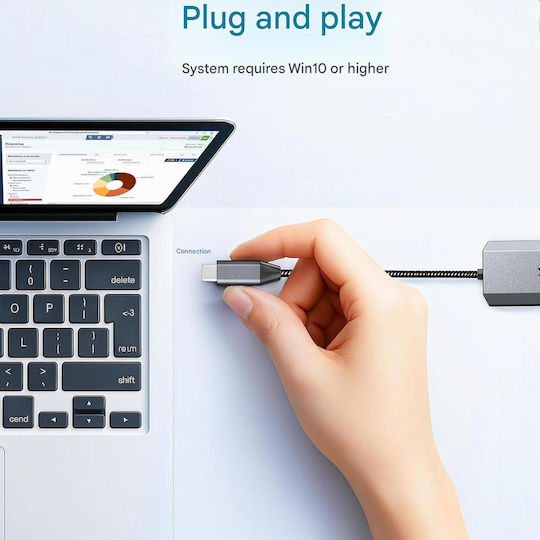 Wavlink Adaptor de rețea USB-C cu conexiune cablată Gigabit Ethernet