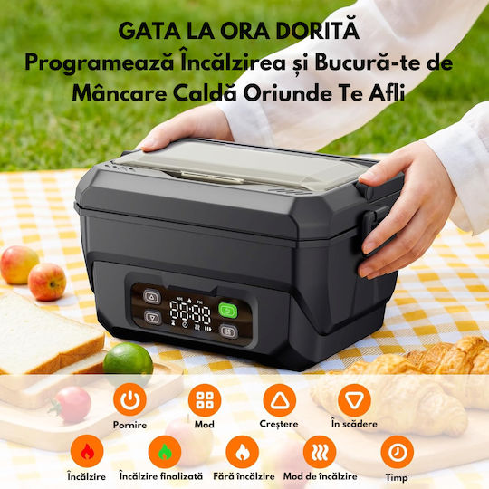 Qova Ηλεκτρικό Δοχείο Φαγητού Inox Θερμός Γκρι 1.5lt