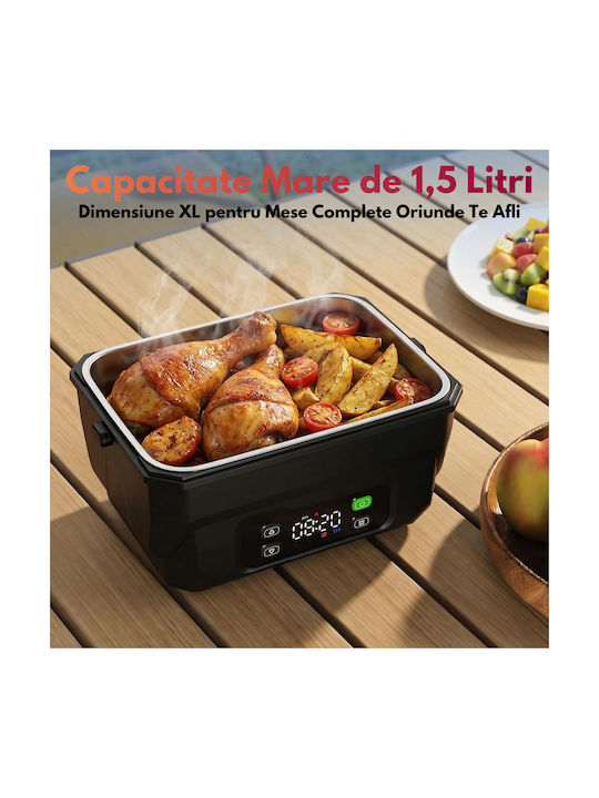 Qova Recipient Electric De Prânz Inox Termos Gri 1.5lt