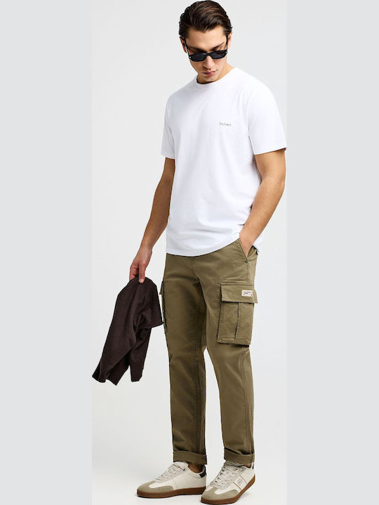 Men's Cargo Elastic Regular Fit Trousers Dusty Khaki