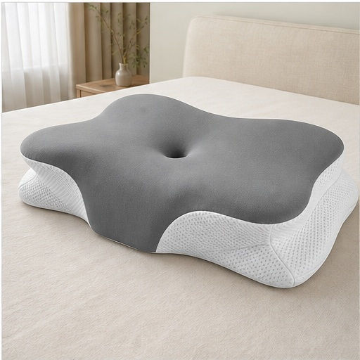Medizinisches Nackenkissen Memory-Schaum 64x38x13cm Weiß