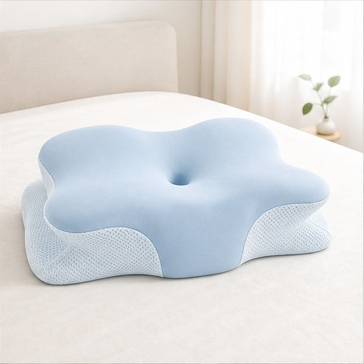 Medizinisches Nackenkissen Memory-Schaum 64x38x13cm Weiß