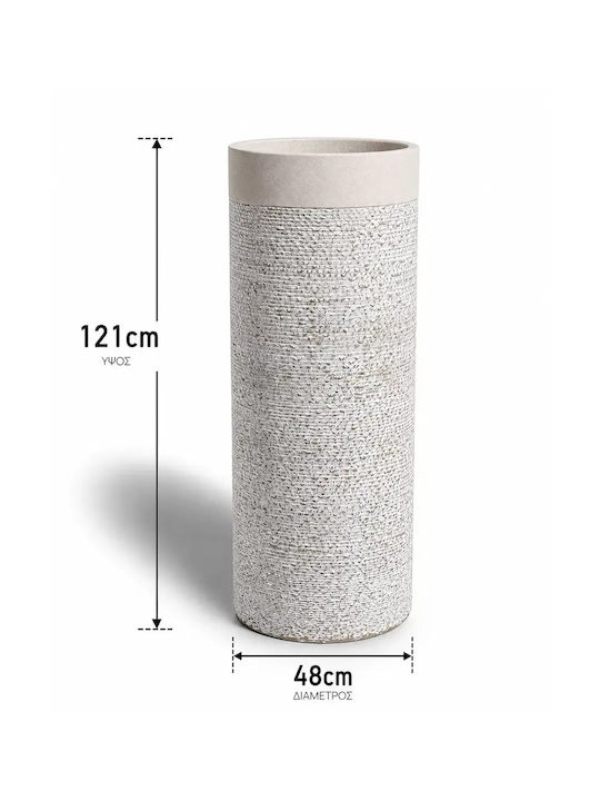 Керамичен Пот White Stone 121x121см