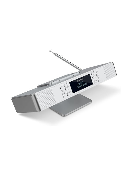 Karcher Ceas de Masă Digital LED cu Ceas Deșteptător și Radio Argintiu