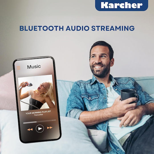 Karcher Tischuhr Digital LED Mit Wecker & Tischradio Silber