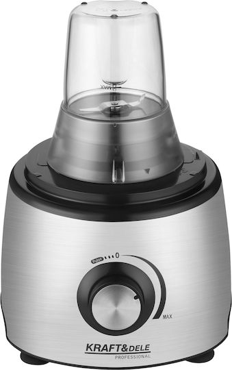 Kraft & Dele Procesor Alimentar Multifuncțional 1800W cu Recipient 3lt și Vas Blender Gri